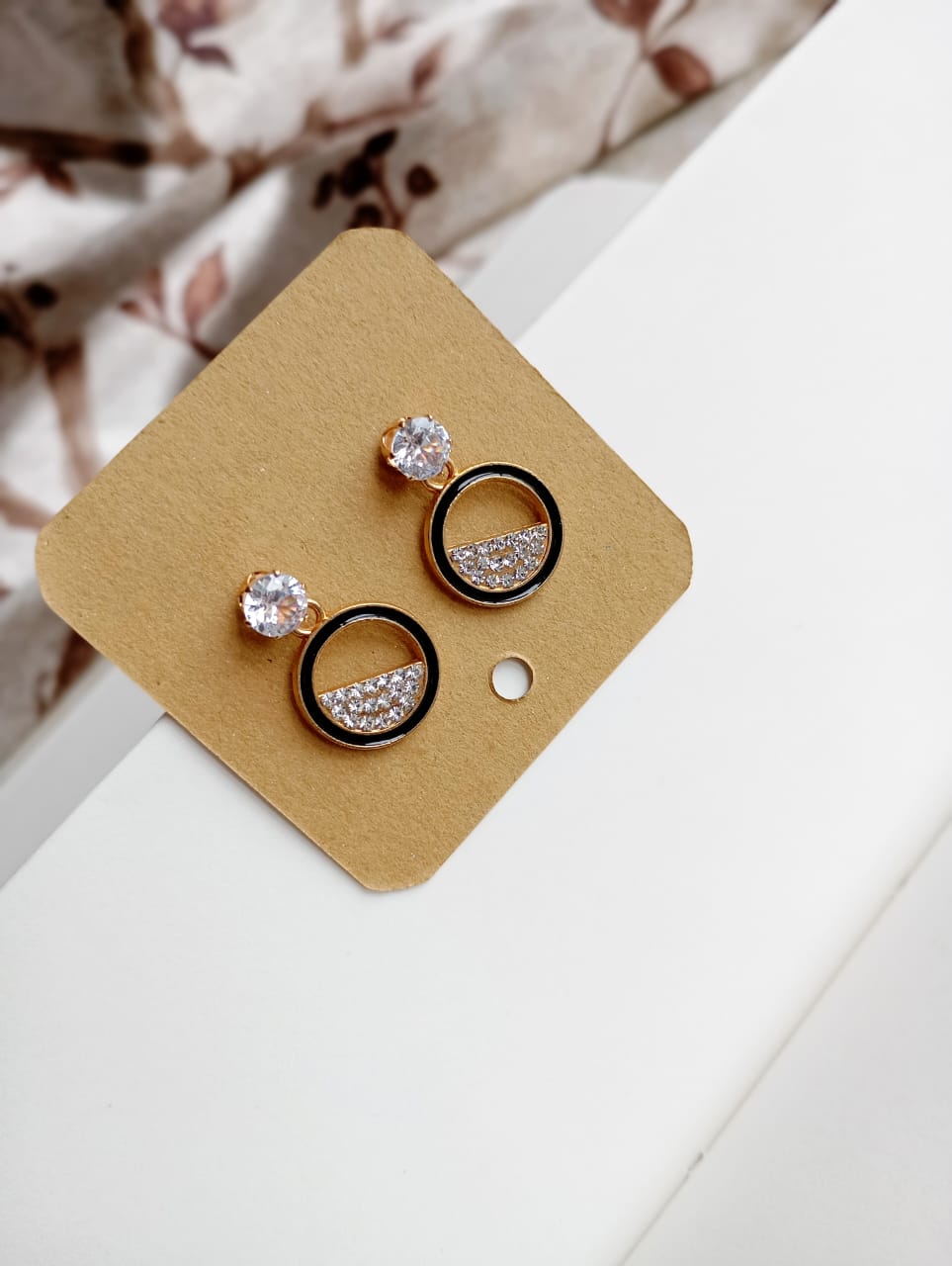 Sparking Round Diamond Beads Inside Earrings