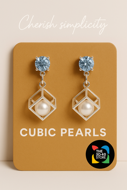 Cubic Pearls Earrings