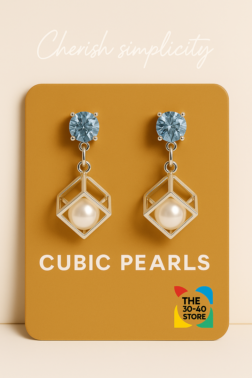 Cubic Pearls Earrings