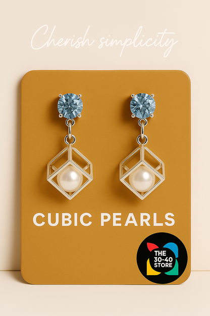 Cubic Pearls Earrings