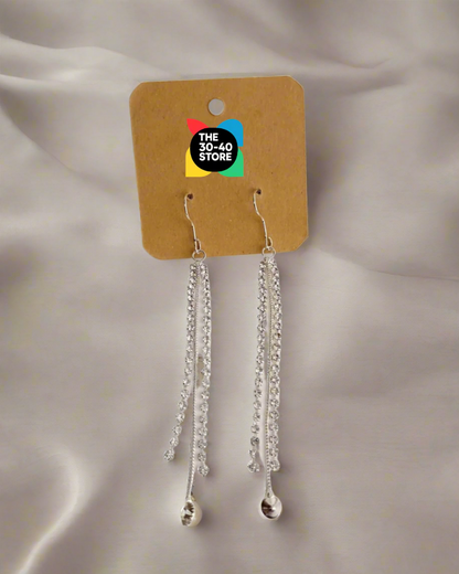 Long Silver Chain Earrings