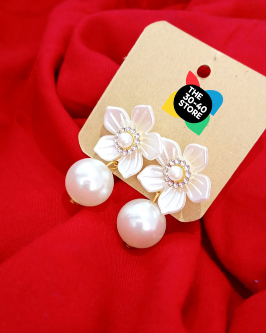 Pearl Flower Earrings
