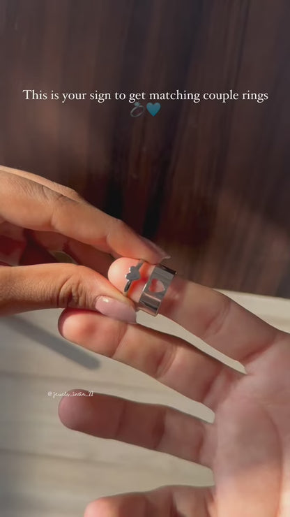 Silver-Plated Butterfly Rings for Couples Sterling Silver Ring Set