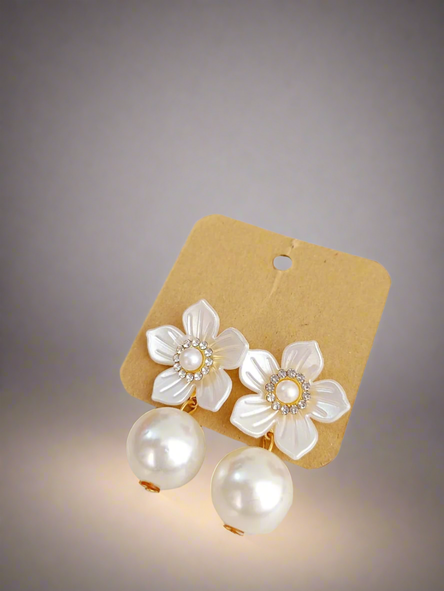 Pearl Flower Earrings