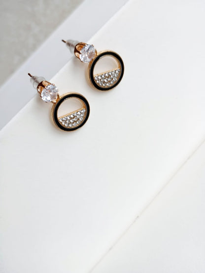 Sparking Round Diamond Beads Inside Earrings